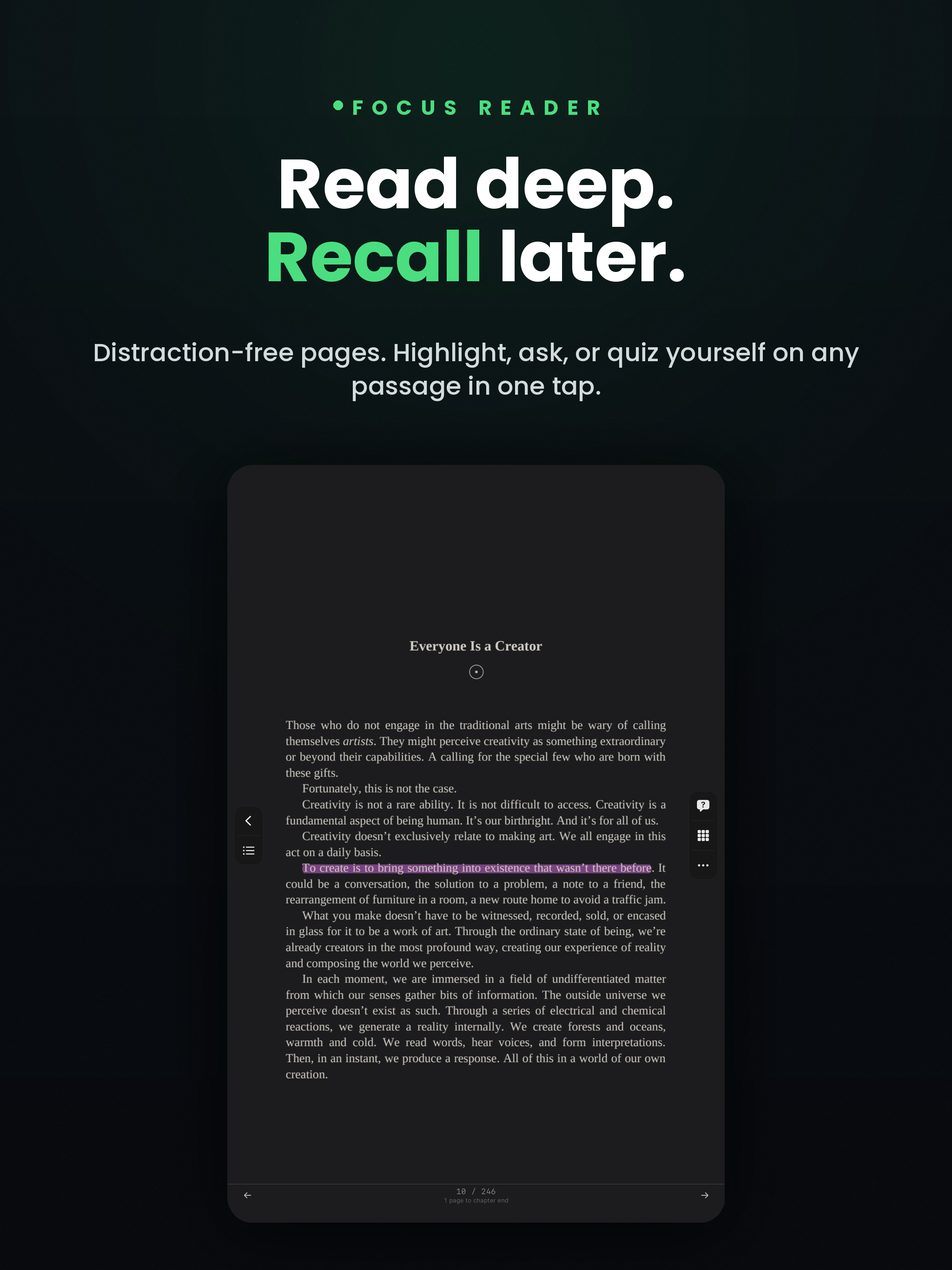 R2D2 Reader distraction-free reading view